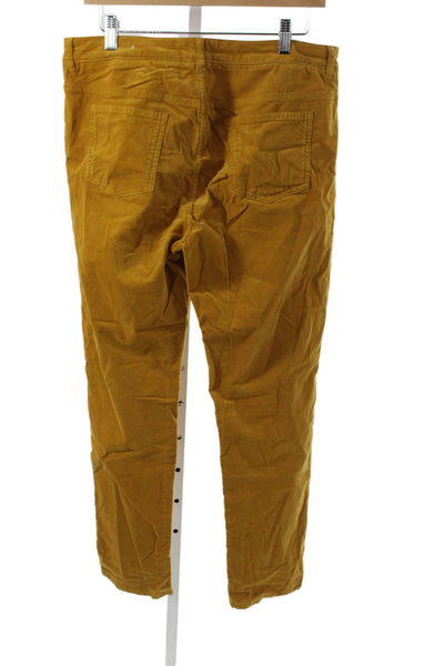 J. Mclaughlin Womens Yellow Cotton Mid Rise Pants Size 12