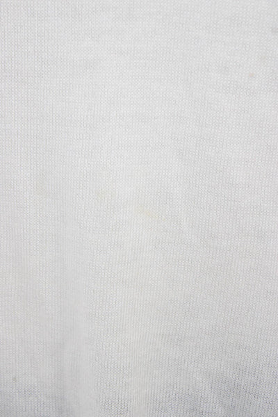 Duffield Lane Womens Pullover White Viscose Short Sleeve Round Neck Size L