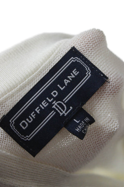 Duffield Lane Womens Pullover White Viscose Short Sleeve Round Neck Size L