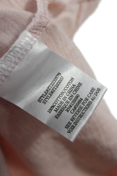 Z Supply Womens Basic Pink Henley Long Sleeve Cotton T-Shirt Size M