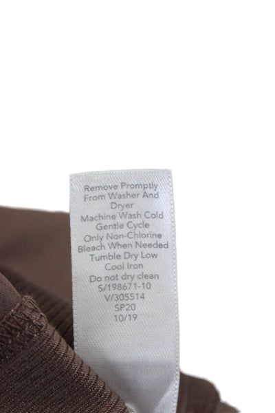 Athleta Women Ankle Pants Brown Polyester Pull On Solid Size 10