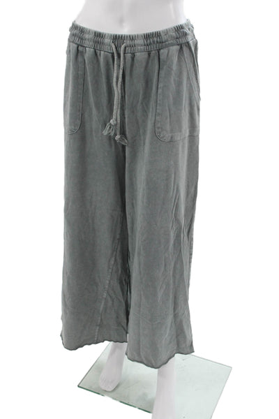 Easel Women Green Cotton Sweatpants Drawstring Inseam 27 Size L