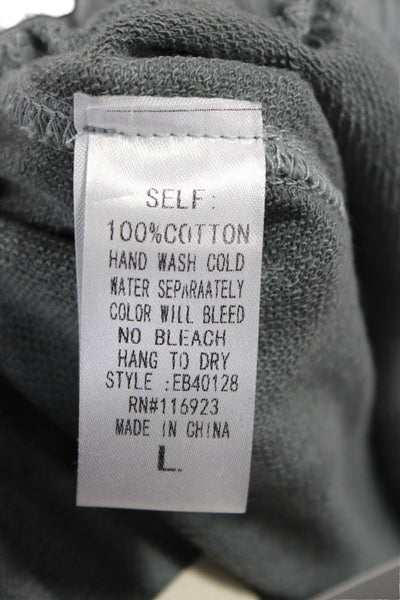Easel Women Green Cotton Sweatpants Drawstring Inseam 27 Size L