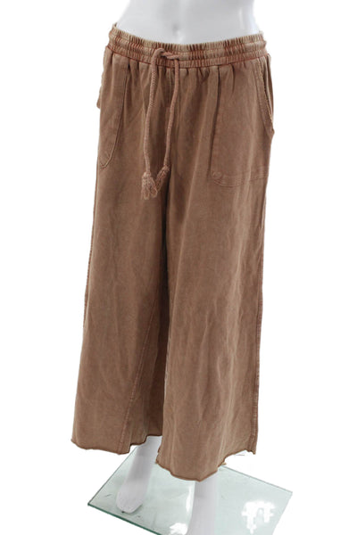 Easel Women Sweatpants Brown Knit Drawstring Size L