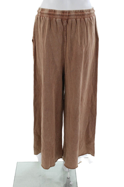 Easel Women Sweatpants Brown Knit Drawstring Size L