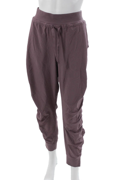Athleta Women Jogger Pants Purple Drawstring Polyester Solid Size 10