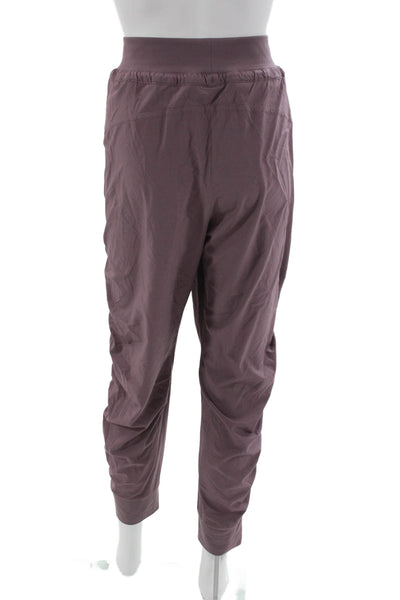 Athleta Women Jogger Pants Purple Drawstring Polyester Solid Size 10