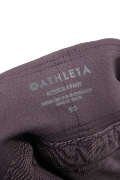 Athleta Women Jogger Pants Purple Drawstring Polyester Solid Size 10