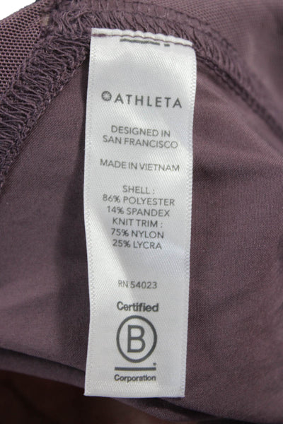 Athleta Women Jogger Pants Purple Drawstring Polyester Solid Size 10