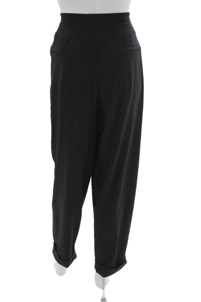 Athleta Womens Ankle Pants Black Tie Waist Polyester Size 14