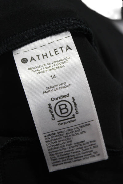 Athleta Womens Ankle Pants Black Tie Waist Polyester Size 14