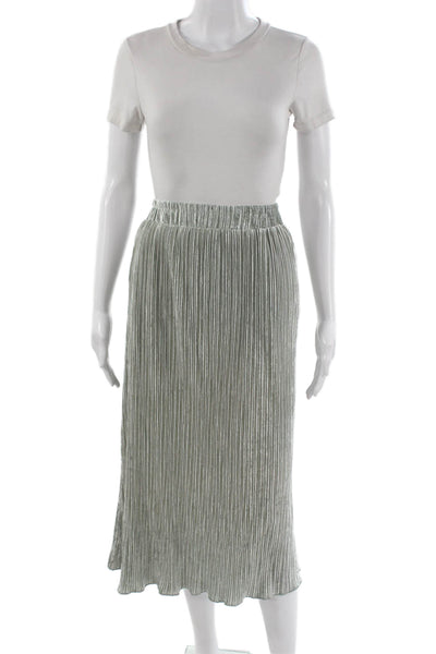 Paper Crane Women Pleated Silver Long Skirt Size L