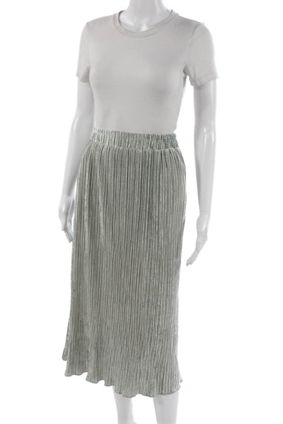 Paper Crane Women Pleated Silver Long Skirt Size L