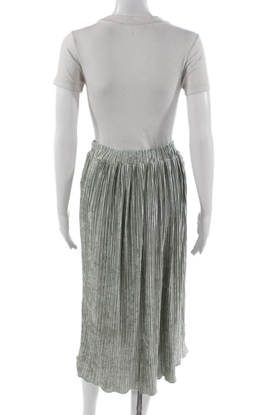 Paper Crane Women Pleated Silver Long Skirt Size L