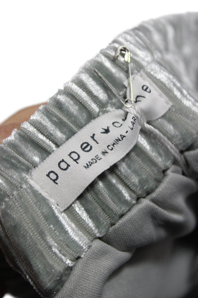Paper Crane Women Pleated Silver Long Skirt Size L