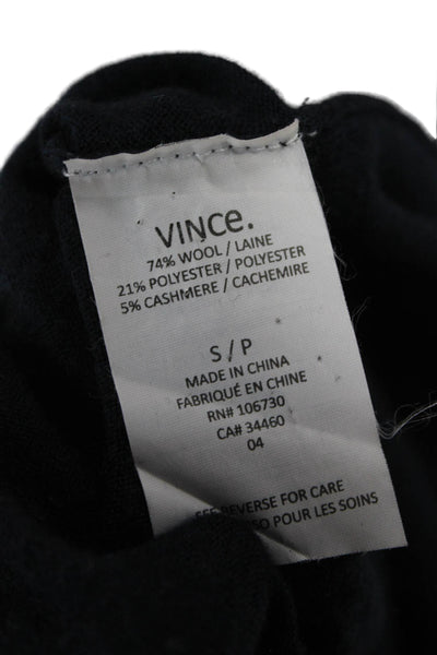 Vince Women Boat Neck Pullover Sweater Blue Wool Cashmere Size S