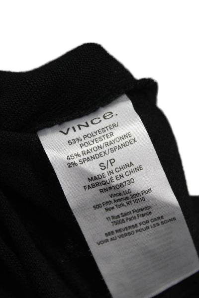 Vince Womens Black Maxi Dress Mock Neck 3/4 Sleeve Petite Size S