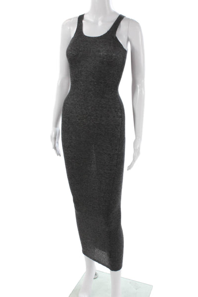 T Alexander Wang Womens Bodycon Gray Long Scoop Neck Sleeveless Dress Size XS