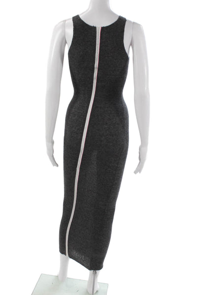 T Alexander Wang Womens Bodycon Gray Long Scoop Neck Sleeveless Dress Size XS