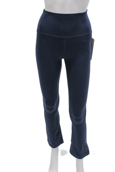 Lululemon Women Compression Leggings Blue Nylon Pull On Solid Activewear Size 4
