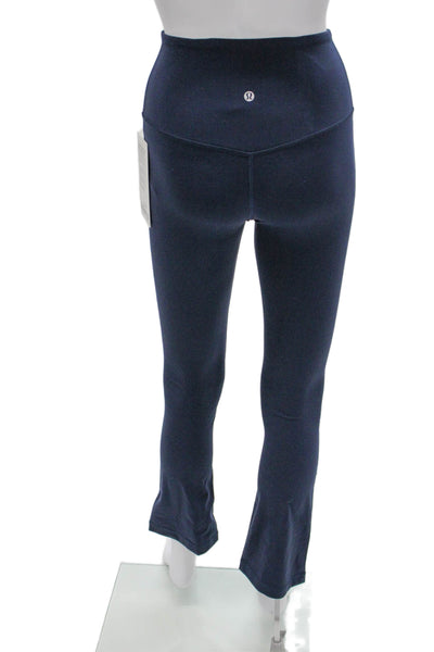 Lululemon Women Compression Leggings Blue Nylon Pull On Solid Activewear Size 4