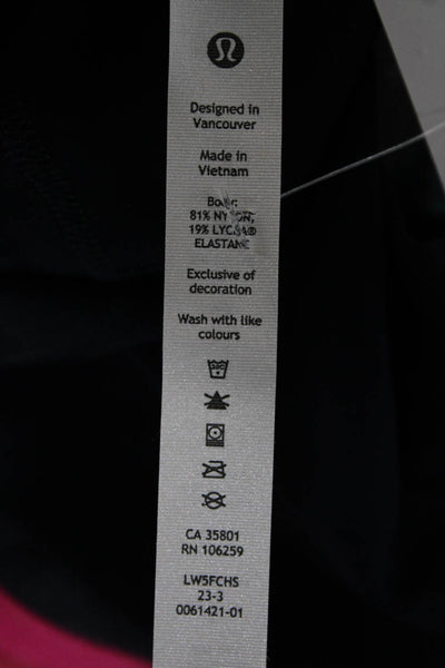 Lululemon Women Compression Leggings Blue Nylon Pull On Solid Activewear Size 4