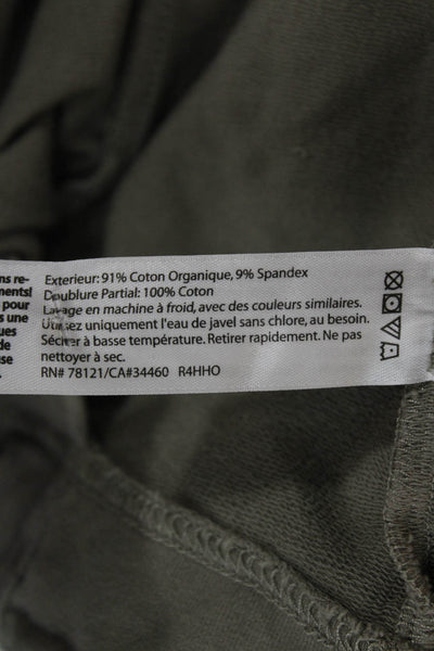Eileen Fisher Women Pea Coat Green Organic Cotton Long Sleeve Petite Size S