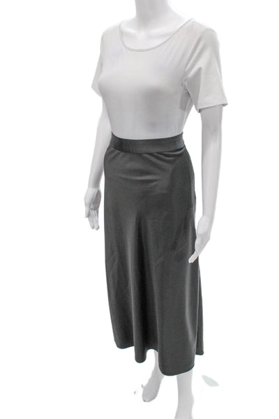 J. Mclaughlin Womens Gray A-Line Midi Skirt Polyester Zip Closure Size 14