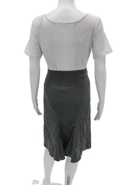 Armani Collezioni Women Straight Pencil Skirt Gray Virgin Wool Size 50