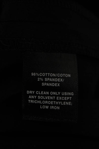 Lafayette 148 New York Womens Cropped Cotton Pants Blue Zip Size 14