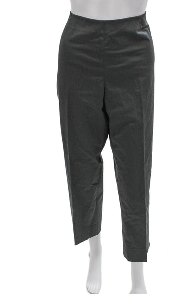 Lafayette 148 New York Women Dress Pants Gray Cotton Spandex Zip Size 14