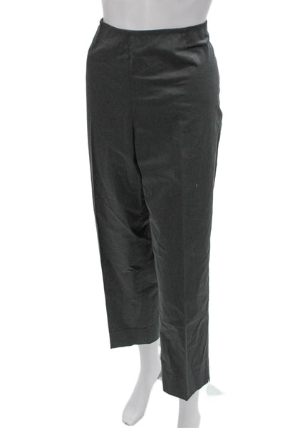 Lafayette 148 New York Women Dress Pants Gray Cotton Spandex Zip Size 14