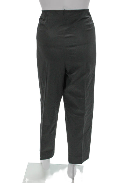 Lafayette 148 New York Women Dress Pants Gray Cotton Spandex Zip Size 14