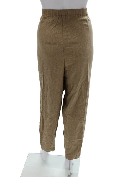 Eileen Fisher Women Dress Pants Beige Wool Pull On Size L