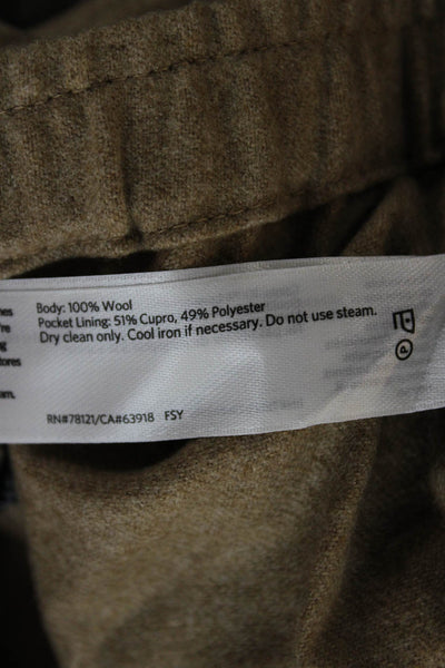 Eileen Fisher Women Dress Pants Beige Wool Pull On Size L