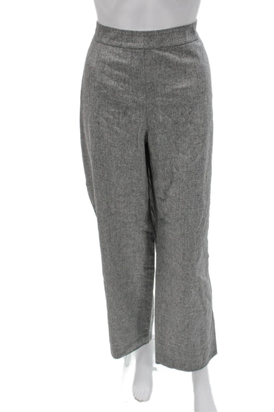 Lafayette 148 New York Womens Gray Herringbone Virgin Wool Dress Pants Size L