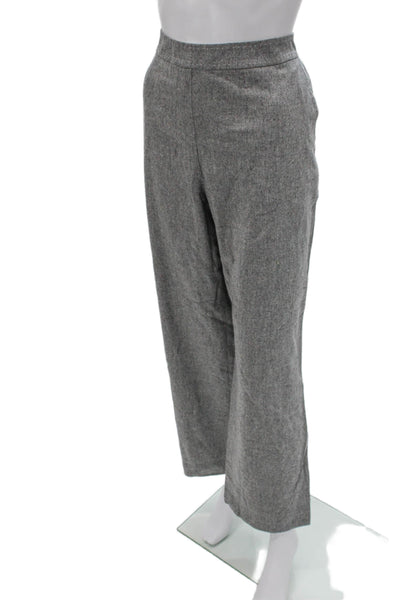 Lafayette 148 New York Womens Gray Herringbone Virgin Wool Dress Pants Size L