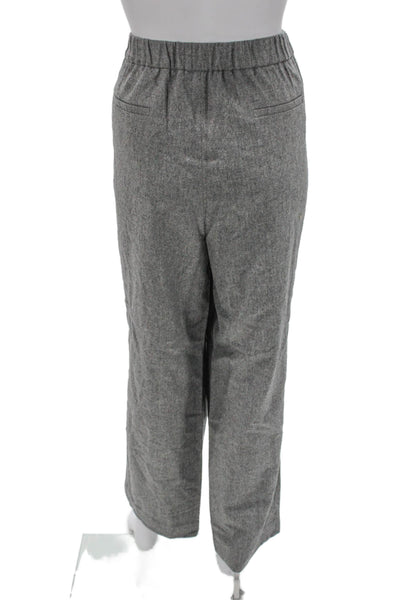 Lafayette 148 New York Womens Gray Herringbone Virgin Wool Dress Pants Size L