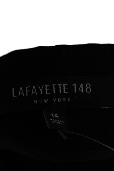 Lafayette 148 New York Women Gray Virgin Wool Dress Pants Size 14