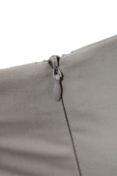 Lafayette 148 New York Women Dress Pants Gray 96% Virgin Wool Zip Size 14