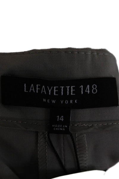 Lafayette 148 New York Women Dress Pants Gray 96% Virgin Wool Zip Size 14