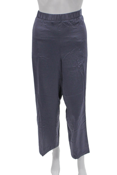 Eileen Fisher Womens Ankle Pants Blue 100% Recycled Polyester Size L
