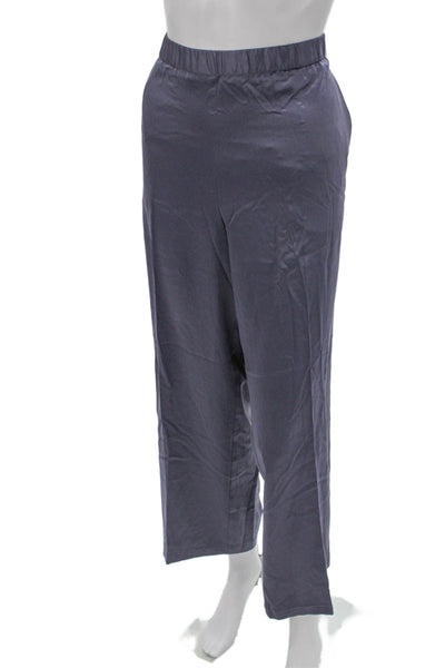 Eileen Fisher Womens Ankle Pants Blue 100% Recycled Polyester Size L