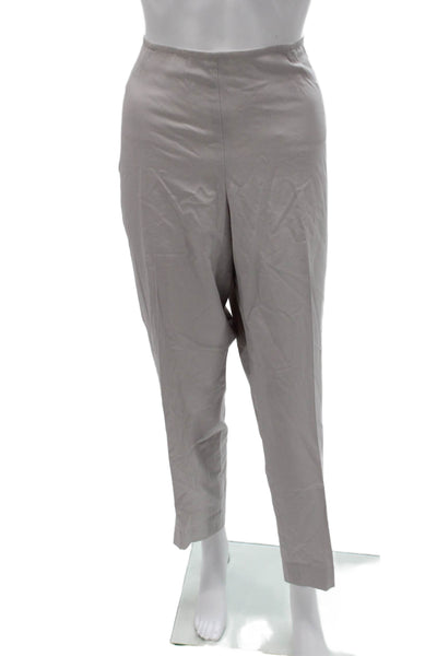 Lafayette 148 New York Women Dress Pants Gray Virgin Wool Zip Size 14