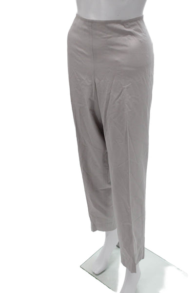 Lafayette 148 New York Women Dress Pants Gray Virgin Wool Zip Size 14