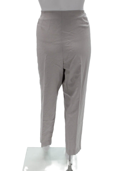 Lafayette 148 New York Women Dress Pants Gray Virgin Wool Zip Size 14