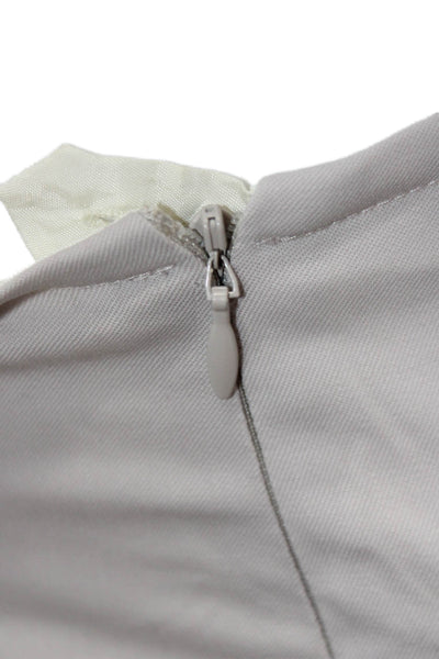 Lafayette 148 New York Women Dress Pants Gray Virgin Wool Zip Size 14