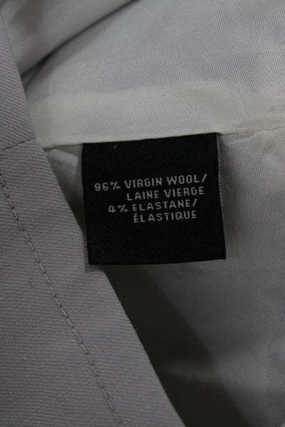 Lafayette 148 New York Women Dress Pants Gray Virgin Wool Zip Size 14
