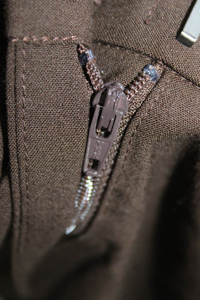Lafayette 148 New York Womens Dress Pants Brown Wool Blend Size 14