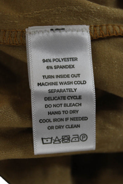Lilla P Women Basic Gold Boat Neck Long Sleeve Blouse Size XL